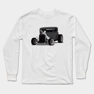 1932 Black Chevy 5 Window Coupe HotRod Print Long Sleeve T-Shirt